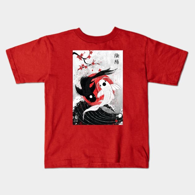 Koi Fish Kids T-Shirt by RubyArt